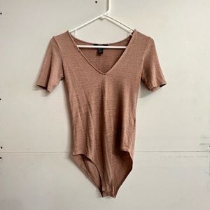 Short sleeve light brown bodysuit